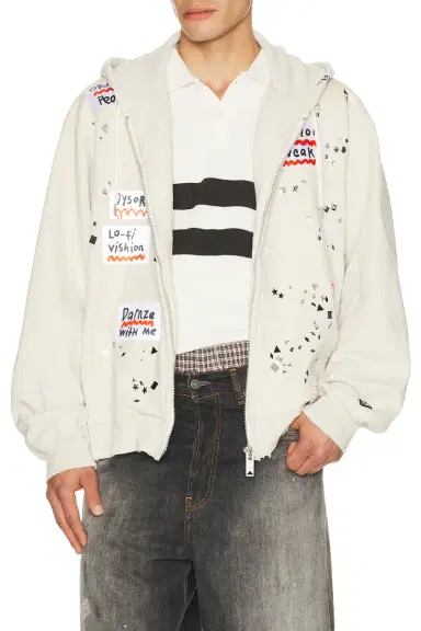 Maison MIHARA YASUHIRO Embellished Sticker Parka | Thumbnail 1 Maison MIHARA YASUHIRO Embellished Sticker Parka | Thumbnail 1