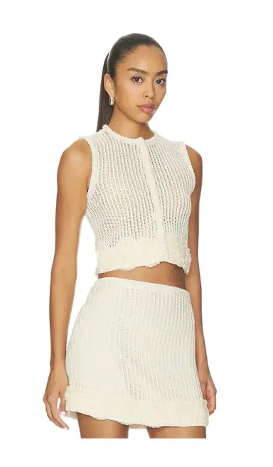 Self-Portrait Cream Crochet Flower Knit Top | Thumbnail 2 Self-Portrait Cream Crochet Flower Knit Top | Thumbnail 2