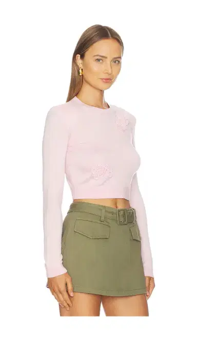 Self-Portrait Pink Flower Knit Jumper | Thumbnail 2 Self-Portrait Pink Flower Knit Jumper | Thumbnail 2