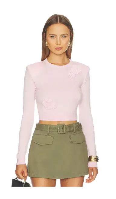 Self-Portrait Pink Flower Knit Jumper | Thumbnail 1 Self-Portrait Pink Flower Knit Jumper | Thumbnail 1