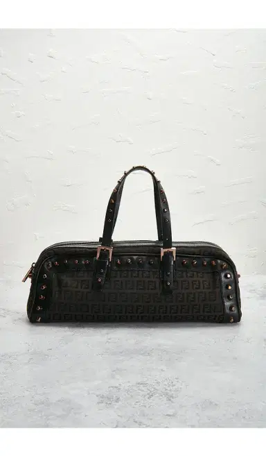 FWRD Renew Fendi Zucca Studded Barrel Shoulder Bag | Thumbnail 2 FWRD Renew Fendi Zucca Studded Barrel Shoulder Bag | Thumbnail 2
