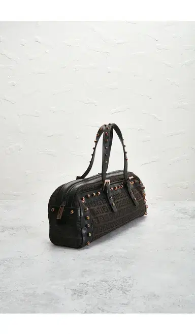 FWRD Renew Fendi Zucca Studded Barrel Shoulder Bag | Thumbnail 4 FWRD Renew Fendi Zucca Studded Barrel Shoulder Bag | Thumbnail 4