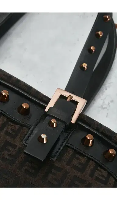 FWRD Renew Fendi Zucca Studded Barrel Shoulder Bag | Thumbnail 7 FWRD Renew Fendi Zucca Studded Barrel Shoulder Bag | Thumbnail 7