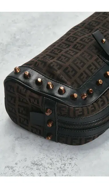 FWRD Renew Fendi Zucca Studded Barrel Shoulder Bag | Thumbnail 8 FWRD Renew Fendi Zucca Studded Barrel Shoulder Bag | Thumbnail 8