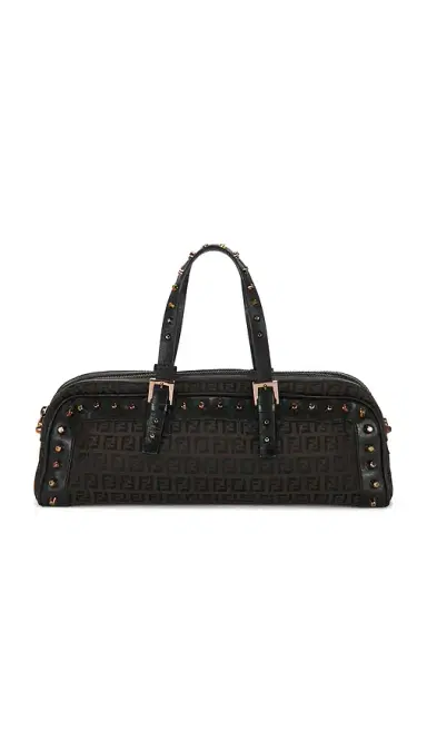 FWRD Renew Fendi Zucca Studded Barrel Shoulder Bag | Thumbnail 1 FWRD Renew Fendi Zucca Studded Barrel Shoulder Bag | Thumbnail 1