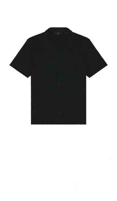 Vince Macro Waffle Short Sleeve Shirt Button Down Cabana | Thumbnail 4 Vince Macro Waffle Short Sleeve Shirt Button Down Cabana | Thumbnail 4