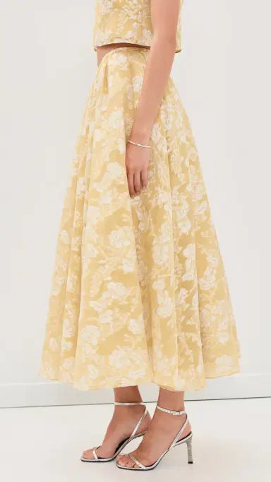Cinq à Sept Organza Jacquard Ruth Skirt Ochre Muse/White | Thumbnail 4 Cinq à Sept Organza Jacquard Ruth Skirt Ochre Muse/White | Thumbnail 4