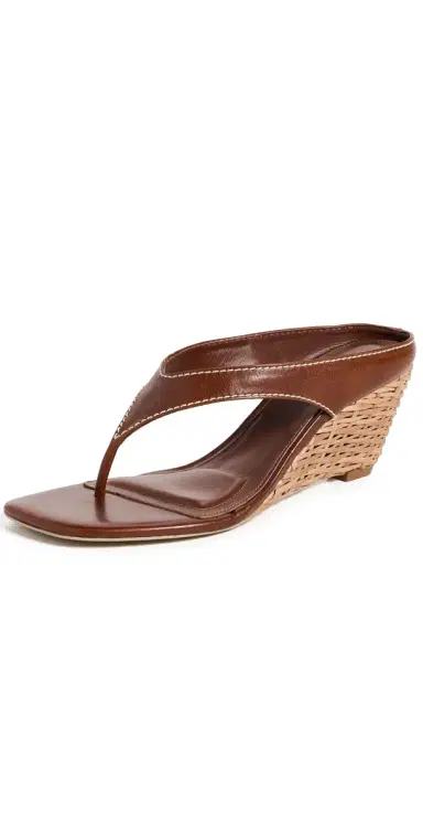 Simkhai Hazel Leather Wedge Sandals | Thumbnail 1 Simkhai Hazel Leather Wedge Sandals | Thumbnail 1