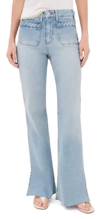PAIGE Sofia Braided Patch Pocket Jeans Montebello | Thumbnail 1 PAIGE Sofia Braided Patch Pocket Jeans Montebello | Thumbnail 1