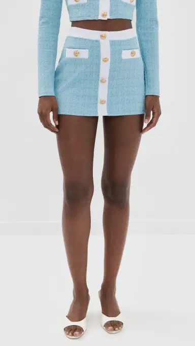 L'AGENCE Coco Colorblock Chic High Waist Skirt Powder Blue | Thumbnail 2 L'AGENCE Coco Colorblock Chic High Waist Skirt Powder Blue | Thumbnail 2