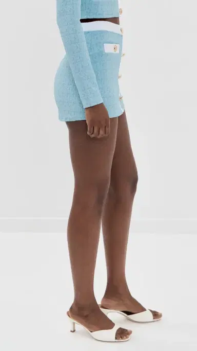 L'AGENCE Coco Colorblock Chic High Waist Skirt Powder Blue | Thumbnail 4 L'AGENCE Coco Colorblock Chic High Waist Skirt Powder Blue | Thumbnail 4