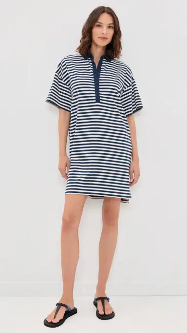 Faherty Cotton Knit Dress Shadow Bay Stripe M | Thumbnail 2 Faherty Cotton Knit Dress Shadow Bay Stripe M | Thumbnail 2