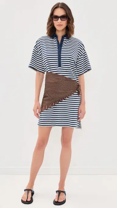 Faherty Cotton Knit Dress Shadow Bay Stripe M | Thumbnail 5 Faherty Cotton Knit Dress Shadow Bay Stripe M | Thumbnail 5