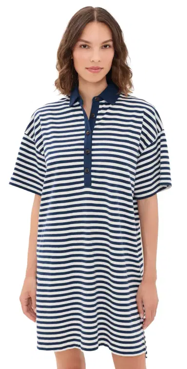 Faherty Cotton Knit Dress Shadow Bay Stripe M | Thumbnail 1 Faherty Cotton Knit Dress Shadow Bay Stripe M | Thumbnail 1
