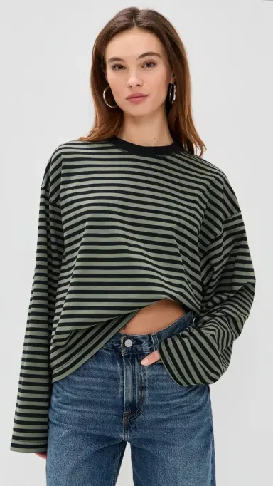 Lioness Bloom Long Sleeve Tee Forest tripe | Thumbnail 2 Lioness Bloom Long Sleeve Tee Forest tripe | Thumbnail 2