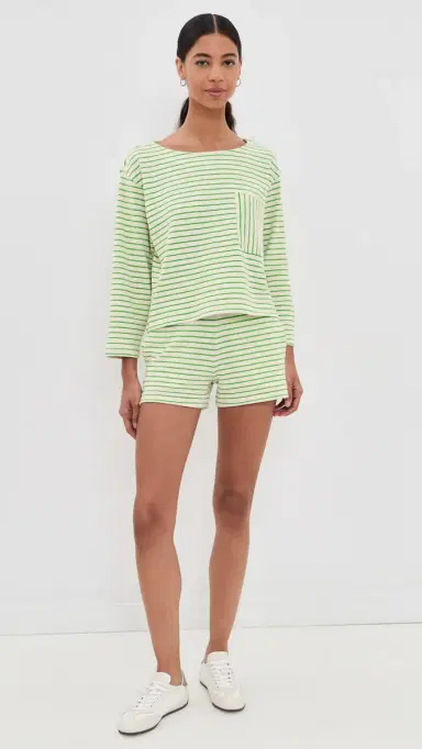 ASKK NY triped weat Shorts Green tripe | Thumbnail 5 ASKK NY triped weat Shorts Green tripe | Thumbnail 5