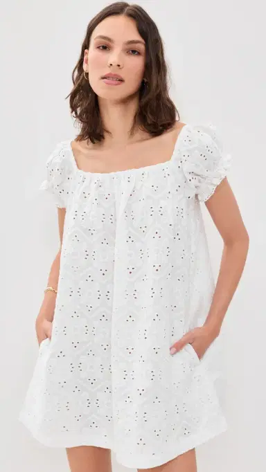 La Maregold The Ophelia Dress White Diamond Eyelet | Thumbnail 2 La Maregold The Ophelia Dress White Diamond Eyelet | Thumbnail 2