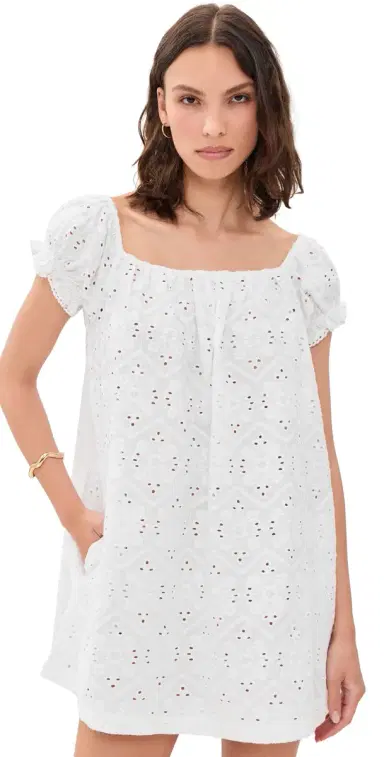 La Maregold The Ophelia Dress White Diamond Eyelet | Thumbnail 1 La Maregold The Ophelia Dress White Diamond Eyelet | Thumbnail 1