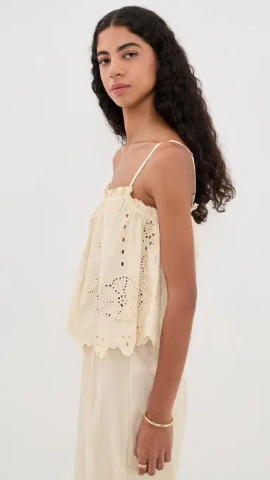 Apiece Apart Embroidered Cami Top Ecru | Thumbnail 4 Apiece Apart Embroidered Cami Top Ecru | Thumbnail 4