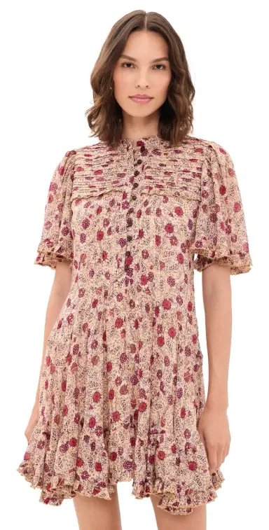 ISABEL MARANT ÉTOILE Daynia Dress Ecru/Raspberry | Thumbnail 1 ISABEL MARANT ÉTOILE Daynia Dress Ecru/Raspberry | Thumbnail 1
