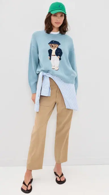 Polo Ralph Lauren Cotton Bear Long Sleeve Crew Neck Pullover Blue Note | Thumbnail 5 Polo Ralph Lauren Cotton Bear Long Sleeve Crew Neck Pullover Blue Note | Thumbnail 5
