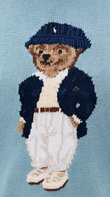 Polo Ralph Lauren Cotton Bear Long Sleeve Crew Neck Pullover Blue Note | Thumbnail 6 Polo Ralph Lauren Cotton Bear Long Sleeve Crew Neck Pullover Blue Note | Thumbnail 6