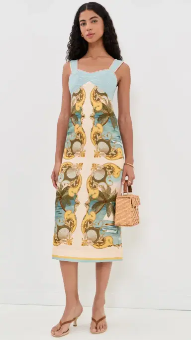 Farm Rio Royal ea Linen Dress Royal ea Multicolor | Thumbnail 2 Farm Rio Royal ea Linen Dress Royal ea Multicolor | Thumbnail 2