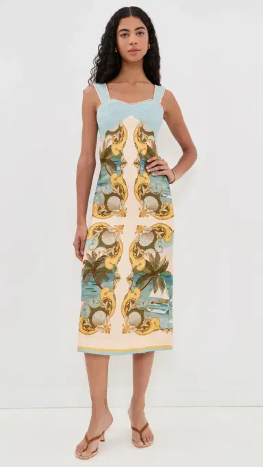 Farm Rio Royal ea Linen Dress Royal ea Multicolor | Thumbnail 5 Farm Rio Royal ea Linen Dress Royal ea Multicolor | Thumbnail 5