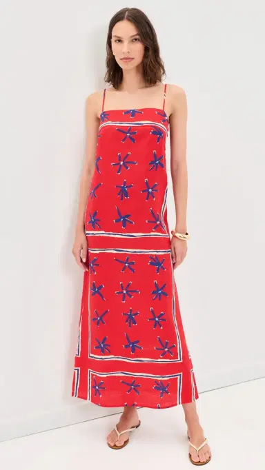 Staud Laura Linen Dress Painted Foulard | Thumbnail 2 Staud Laura Linen Dress Painted Foulard | Thumbnail 2