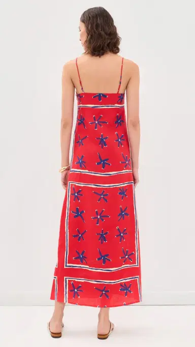 Staud Laura Linen Dress Painted Foulard | Thumbnail 3 Staud Laura Linen Dress Painted Foulard | Thumbnail 3