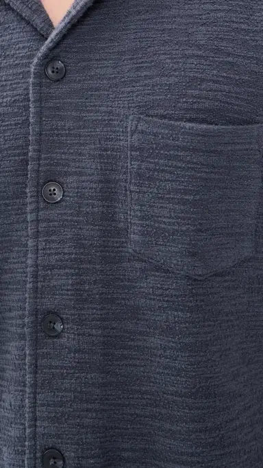 Marine Layer Cam Jacquard Resort Shirt Navy | Thumbnail 6 Marine Layer Cam Jacquard Resort Shirt Navy | Thumbnail 6