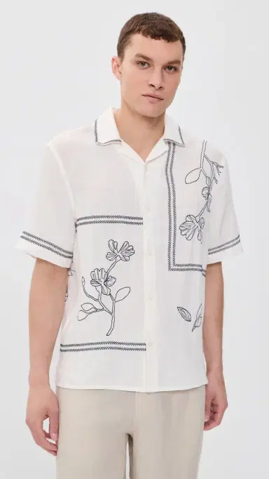 Wax London Didcot Linen Grid Flower Shirt | Thumbnail 2 Wax London Didcot Linen Grid Flower Shirt | Thumbnail 2