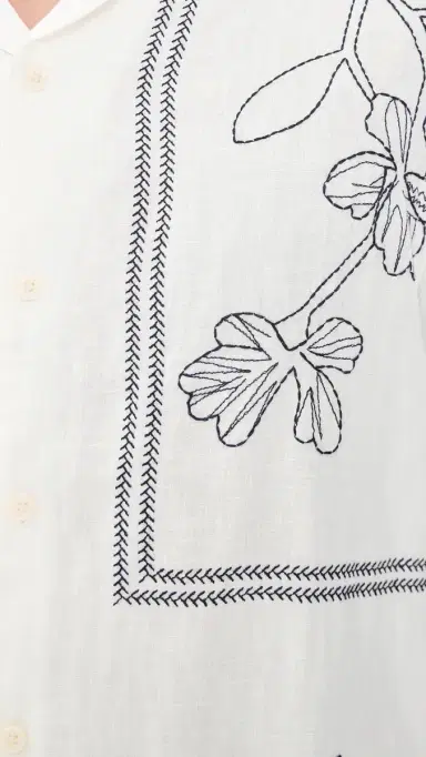 Wax London Didcot Linen Grid Flower Shirt | Thumbnail 6 Wax London Didcot Linen Grid Flower Shirt | Thumbnail 6