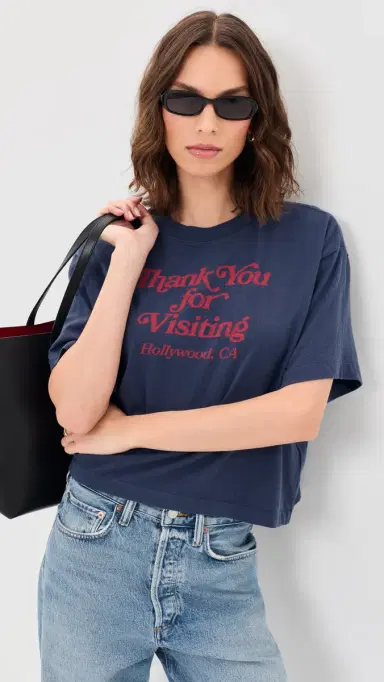 Madewell The Boxy Crop Tee in Vintage Jersey Thank You For Visiting Graphic S | Thumbnail 2 Madewell The Boxy Crop Tee in Vintage Jersey Thank You For Visiting Graphic S | Thumbnail 2