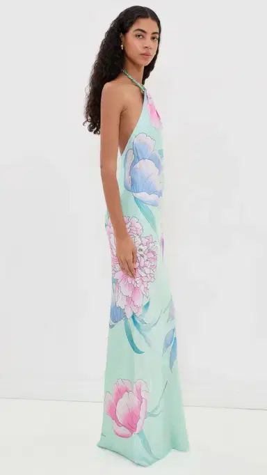 Retrofête Anat Floral Maxi Dress Beija Flor Pistachio | Thumbnail 4 Retrofête Anat Floral Maxi Dress Beija Flor Pistachio | Thumbnail 4