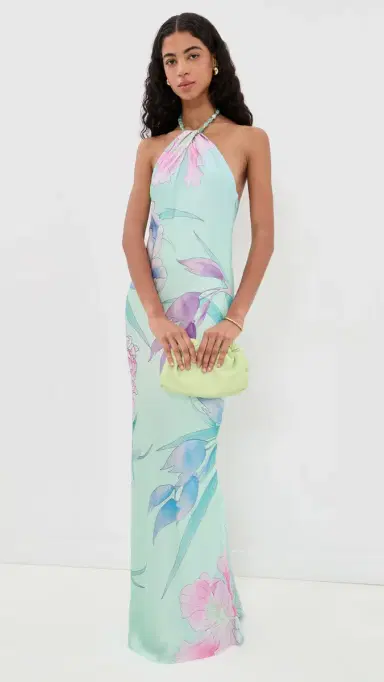 Retrofête Anat Floral Maxi Dress Beija Flor Pistachio | Thumbnail 5 Retrofête Anat Floral Maxi Dress Beija Flor Pistachio | Thumbnail 5