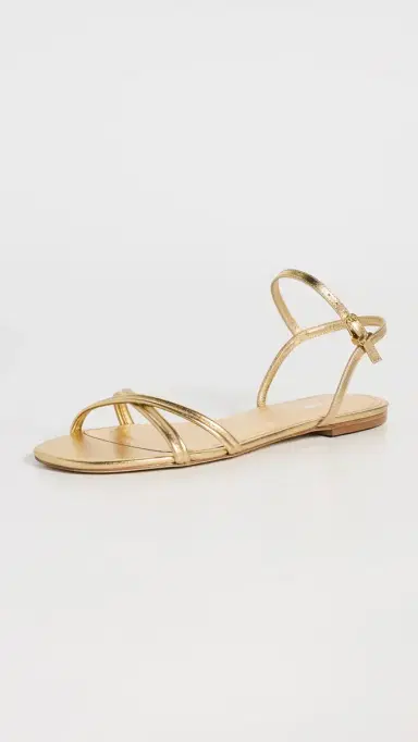 Larroudé Annie Ankle Strap Sandals Gold metallic leather 9 | Thumbnail 2 Larroudé Annie Ankle Strap Sandals Gold metallic leather 9 | Thumbnail 2