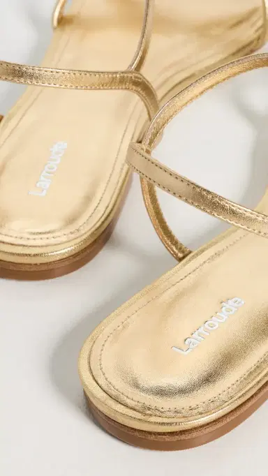 Larroudé Annie Ankle Strap Sandals Gold metallic leather 9 | Thumbnail 4 Larroudé Annie Ankle Strap Sandals Gold metallic leather 9 | Thumbnail 4