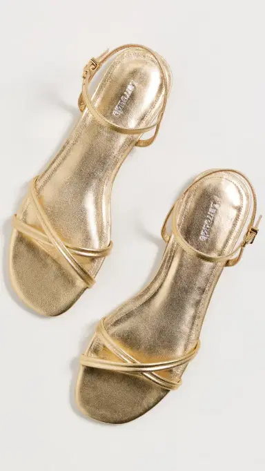 Larroudé Annie Ankle Strap Sandals Gold metallic leather 9 | Thumbnail 5 Larroudé Annie Ankle Strap Sandals Gold metallic leather 9 | Thumbnail 5
