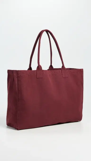 Anine Bing Leo Canvas Collegiate Tote Bag Fig One Size | Thumbnail 4 Anine Bing Leo Canvas Collegiate Tote Bag Fig One Size | Thumbnail 4