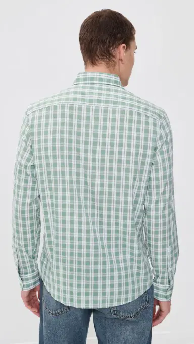Faherty Movement Monterey Button Down Shirt Sage Isle Check S | Thumbnail 3 Faherty Movement Monterey Button Down Shirt Sage Isle Check S | Thumbnail 3