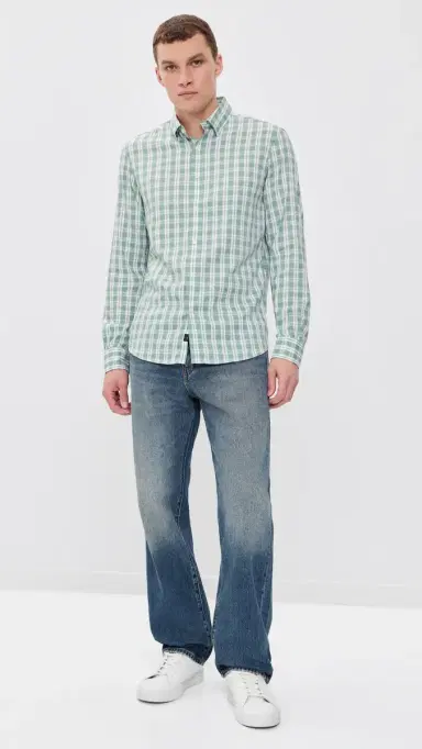 Faherty Movement Monterey Button Down Shirt Sage Isle Check S | Thumbnail 5 Faherty Movement Monterey Button Down Shirt Sage Isle Check S | Thumbnail 5