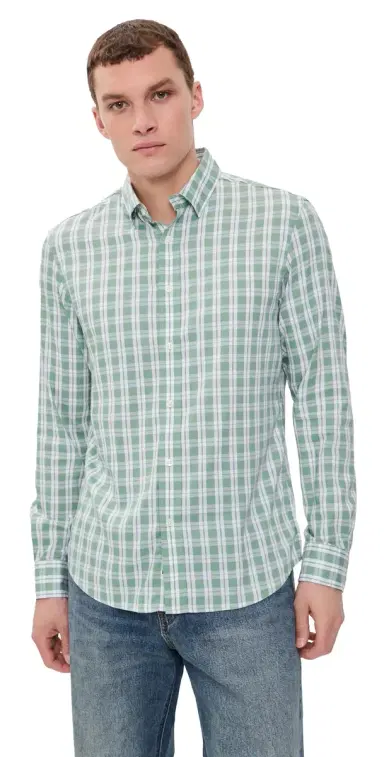 Faherty Movement Monterey Button Down Shirt Sage Isle Check S | Thumbnail 1 Faherty Movement Monterey Button Down Shirt Sage Isle Check S | Thumbnail 1