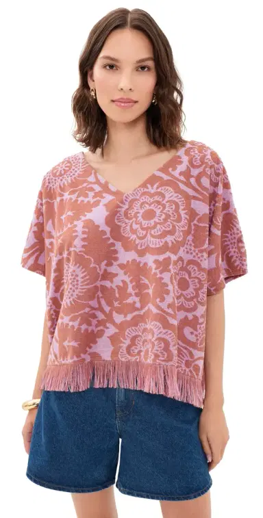 Essentiel Antwerp Jorlando Towel Jersey V Top Combo Violette | Thumbnail 1 Essentiel Antwerp Jorlando Towel Jersey V Top Combo Violette | Thumbnail 1