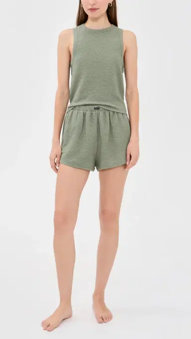 Lunya Cotton eersucker Shorts Fresh Herb | Thumbnail 5 Lunya Cotton eersucker Shorts Fresh Herb | Thumbnail 5