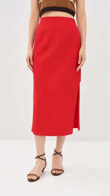 Tibi Creased Stretch Crepe Skirt Red | Thumbnail 2 Tibi Creased Stretch Crepe Skirt Red | Thumbnail 2