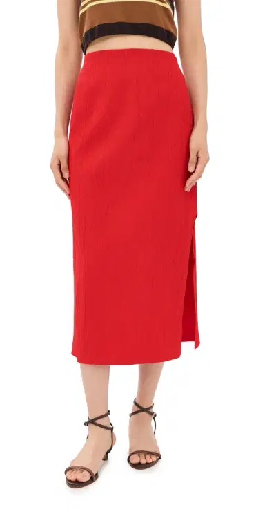 Tibi Creased Stretch Crepe Skirt Red | Thumbnail 1 Tibi Creased Stretch Crepe Skirt Red | Thumbnail 1