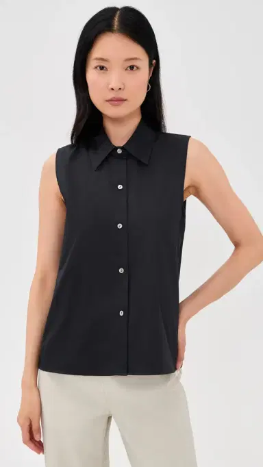 Vince Relaxed Button Down Tank Top | Thumbnail 2 Vince Relaxed Button Down Tank Top | Thumbnail 2