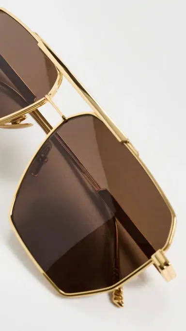 Bottega Veneta Classic Aviator Sunglasses Gold-Gold-Brown One Size | Thumbnail 5 Bottega Veneta Classic Aviator Sunglasses Gold-Gold-Brown One Size | Thumbnail 5