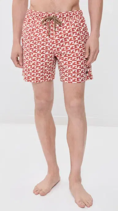 Faherty All Day Swim Trunks 6 Clay Wave Block S | Thumbnail 2 Faherty All Day Swim Trunks 6 Clay Wave Block S | Thumbnail 2